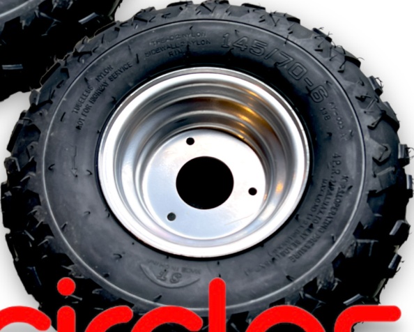 2x 145/70-6 QUAD BIKE WHEELS WITH TYRES fits LT50 50cc 90cc 110cc