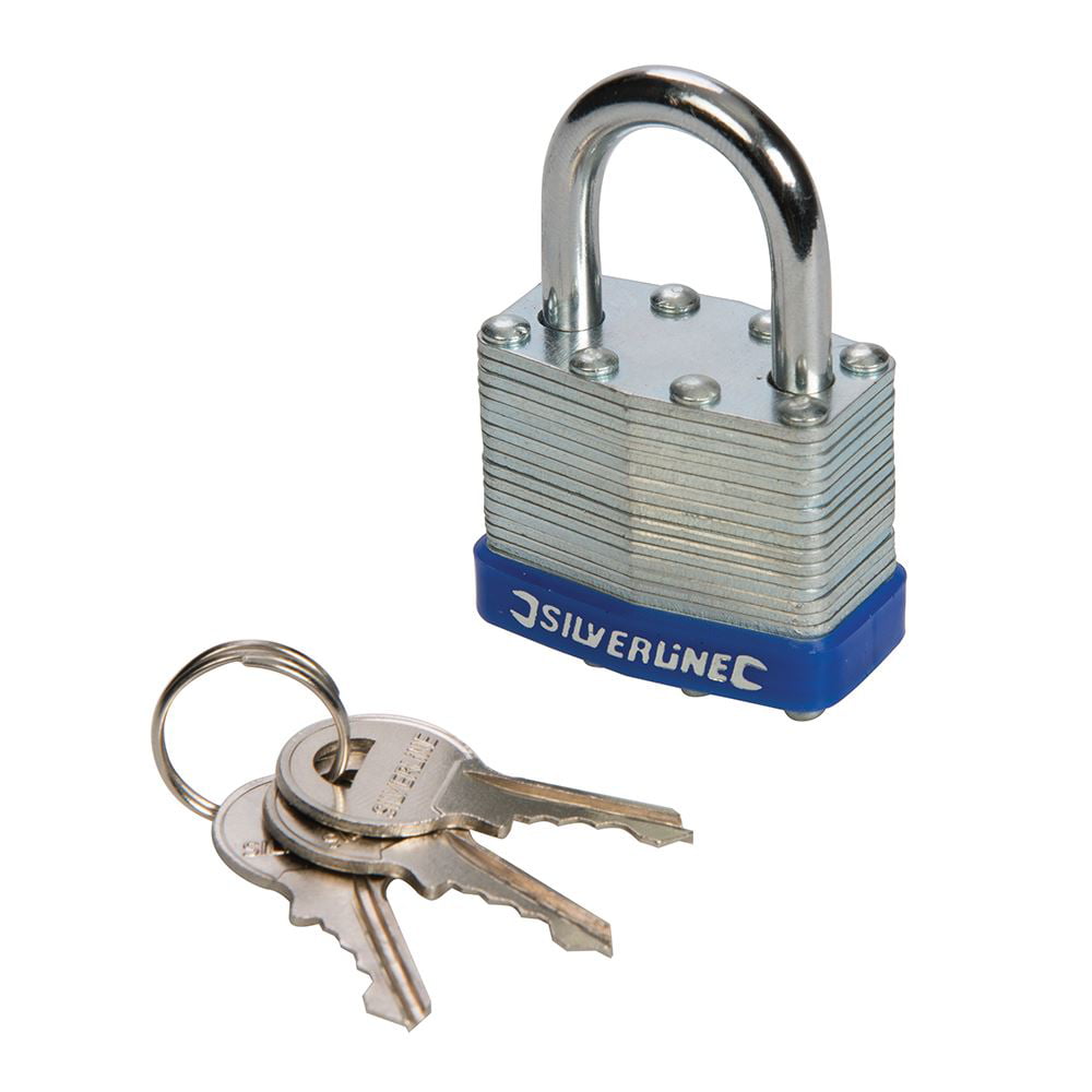 Budget Chrome Padlocks, Size: 50mm - Laminated