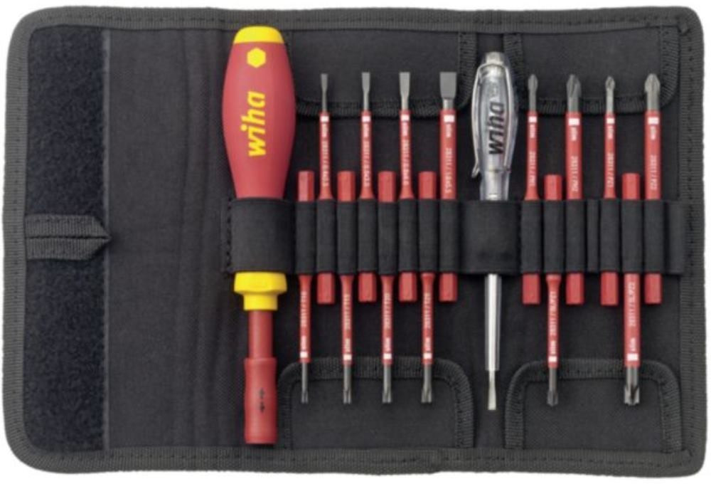 WIHA 16 Piece VDE SlimVario Pozi/Phillips/Slot/Modulo/Torx Screwdriver Set 36068