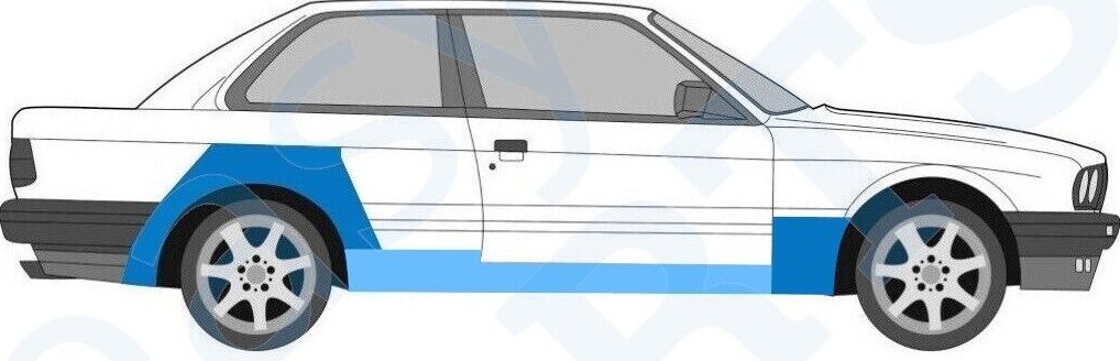 BMW 3 E30 1982-1987 2 DOOR 2x WING REPAIR PANEL+SILL REPAIR PANEL / SET / RIGHT