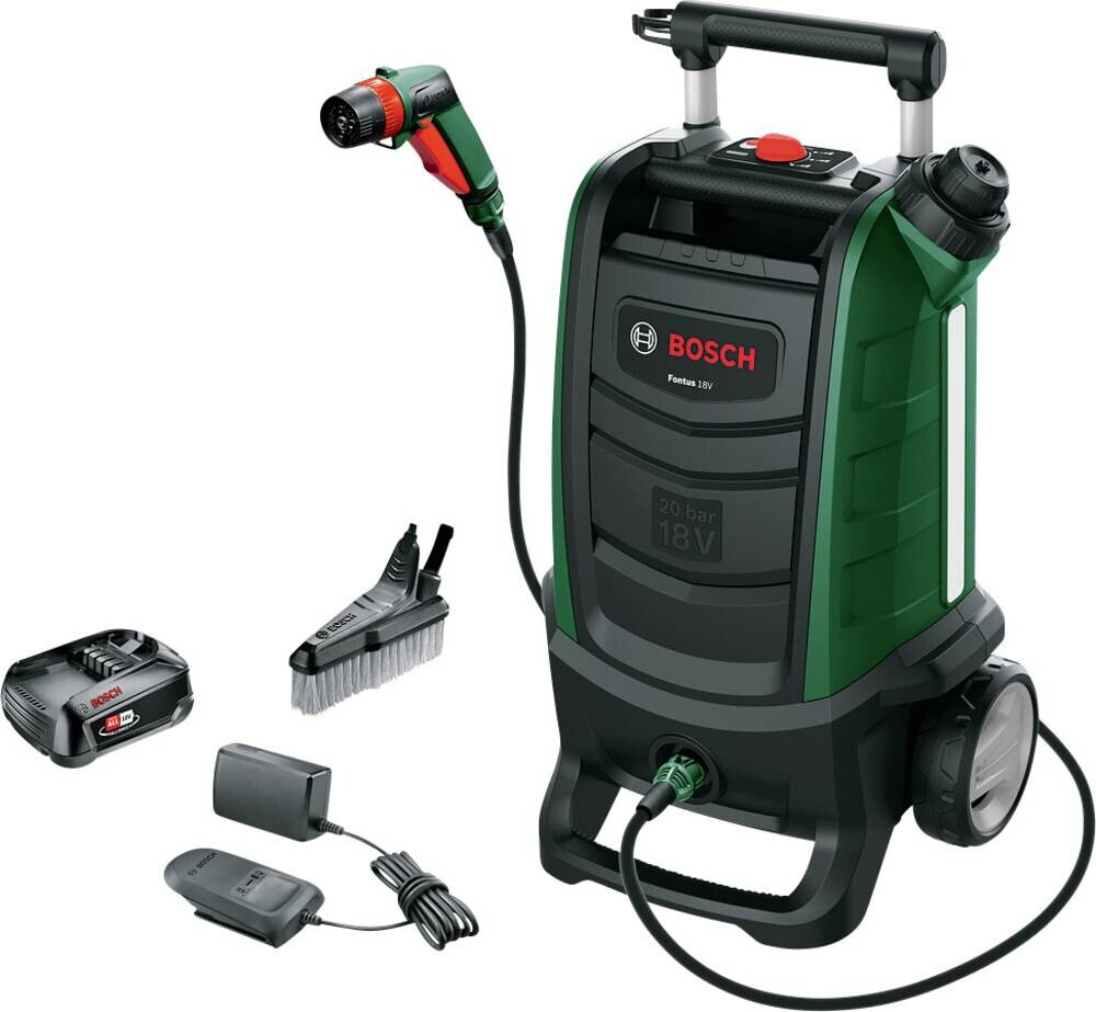 Bosch Fontus 18V pressure washer Upright Battery