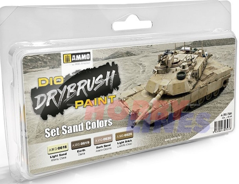 DIO DRYBRUSH Sand Colours 4 Jar 40ml Dio Dry Brush Paint Set AMMO Mig MIG7304