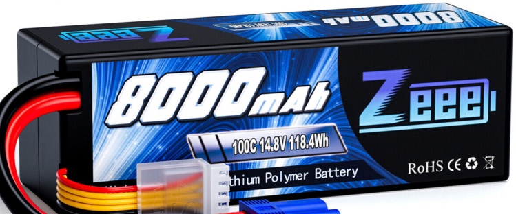 2x Zeee 4S Lipo Battery 14.8V 8000mAh 100C EC5 for RC Car Truck Crawler Monster