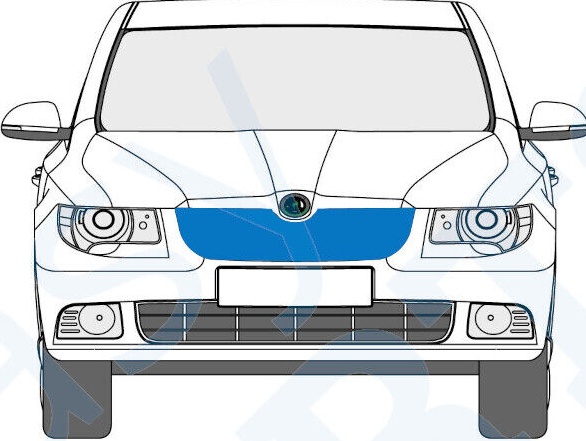 SKODA SUPERB 2008-2013 FRONT BUMPER UPPER GRILLE CENTER AIR INTAKE