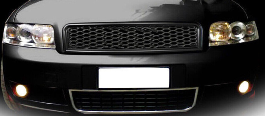 Honeycomb Mesh Standard Bumper Grille + Fog Light Grill For Audi A4 B6 2001-2005
