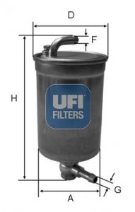 24.072.00 UFI FILTRO CARBURANTE PER AUDI A4 2.7TDI -08