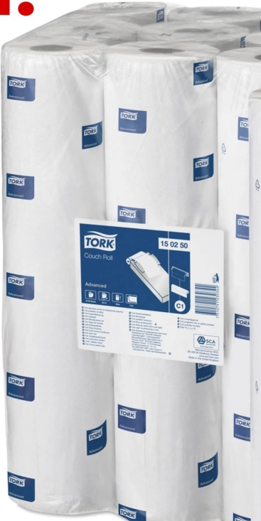 Tork Perforated Couch Roll White C1, Advanced, 2-ply, 9 x 54.5m, 150250