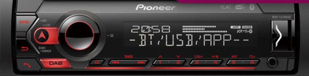Pioneer MVH-S420DAB - Mechless Media Player with Bluetooth, USB, AUX, DAB/DAB+