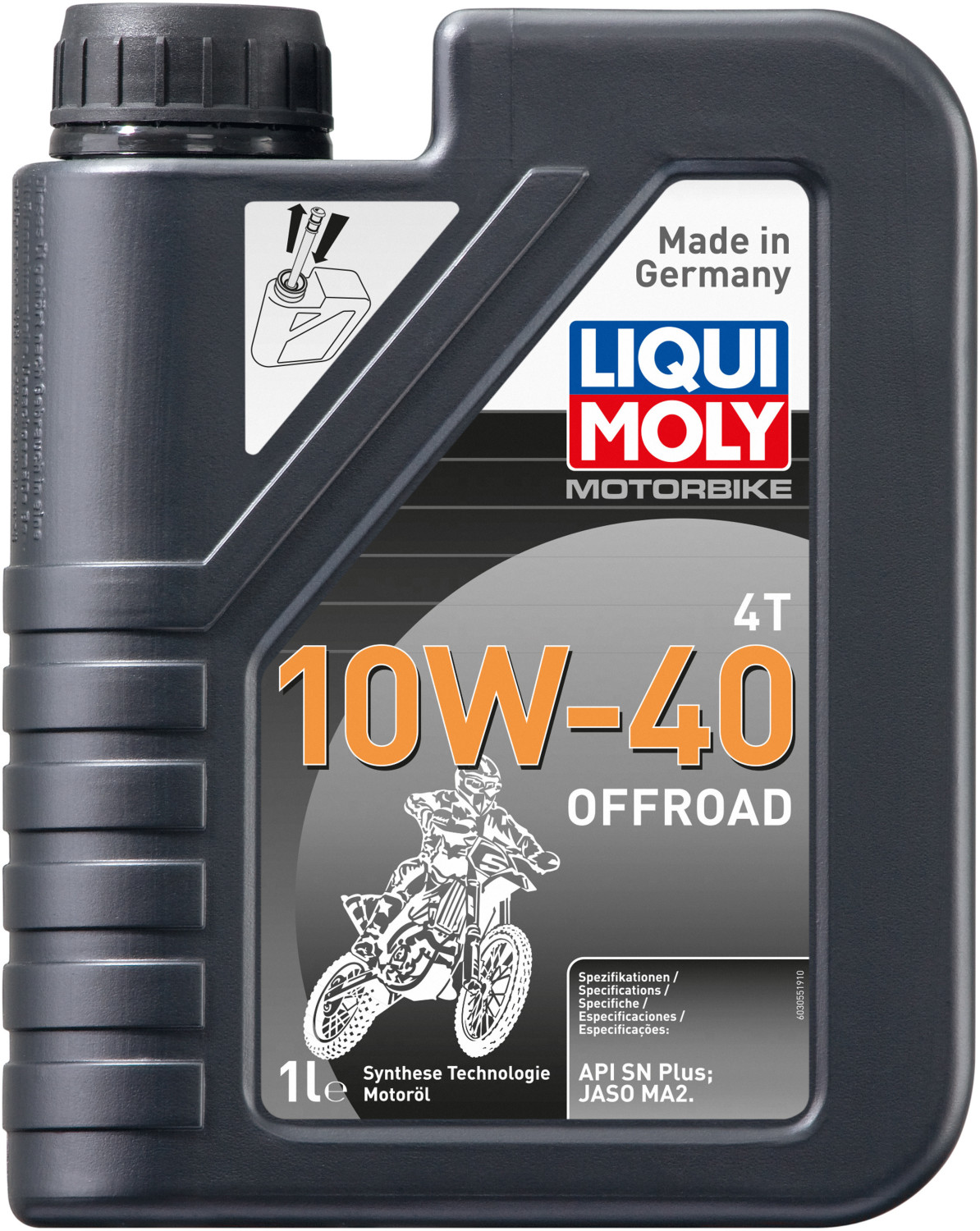 Liqui Moly HC Synthetic 4T 10W-40 Off-Road Motor Oil Bottle 1L For Motorcycle