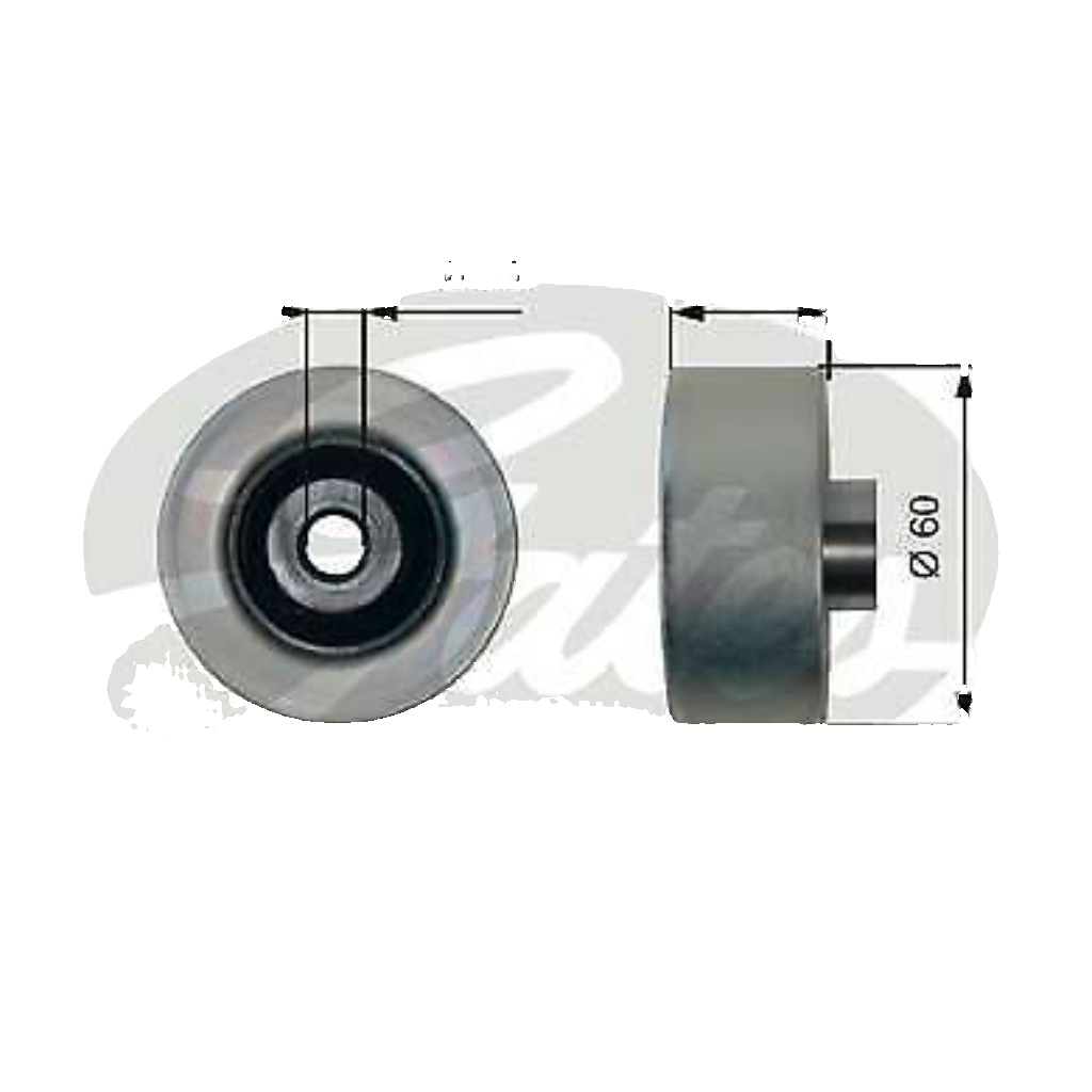 GATES T36431 Deflection/Guide Pulley, V-ribbed belt for FORD