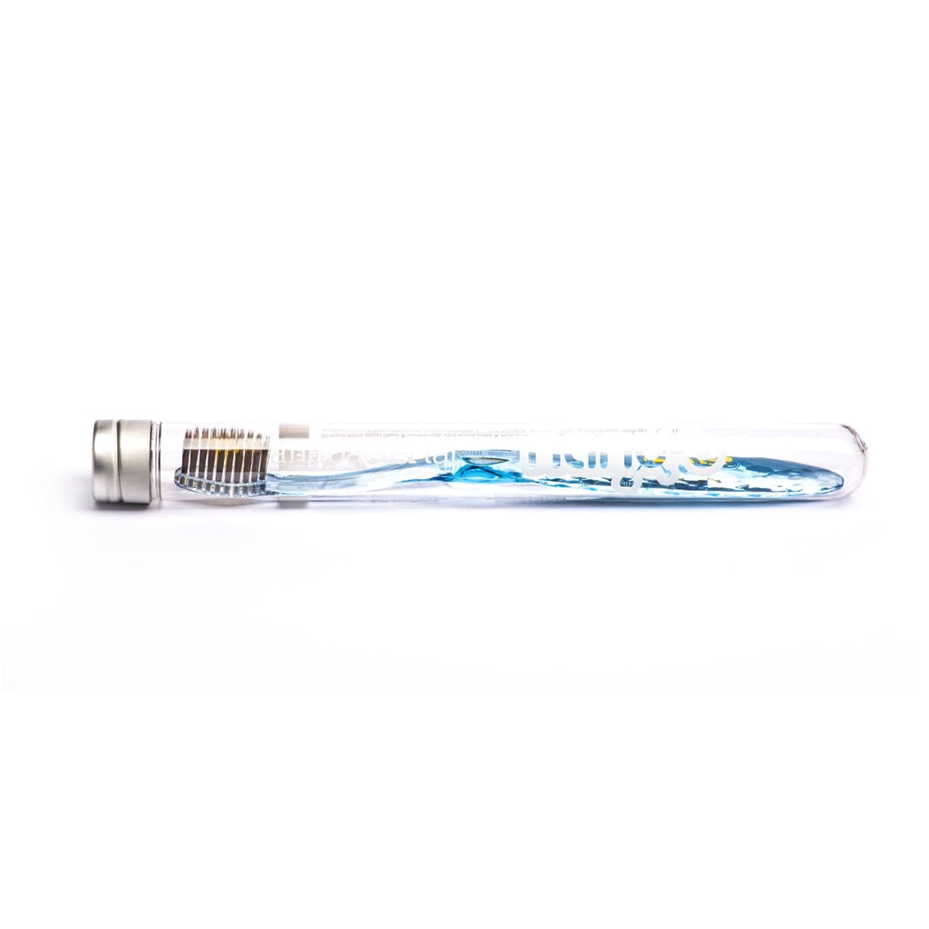 Nano-B Gold/Blue Antibacterial Toothbrush - & Charcoal Bristles - Handle 1Brush