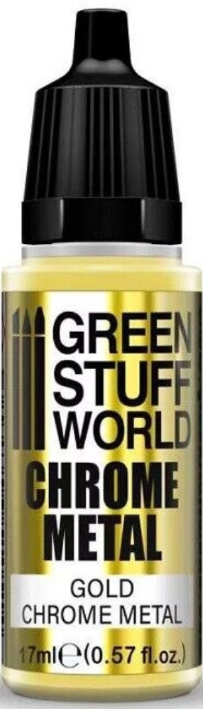Green Stuff World GSW3691 - Chrome Metal Paint - Gold Color 17ml - New