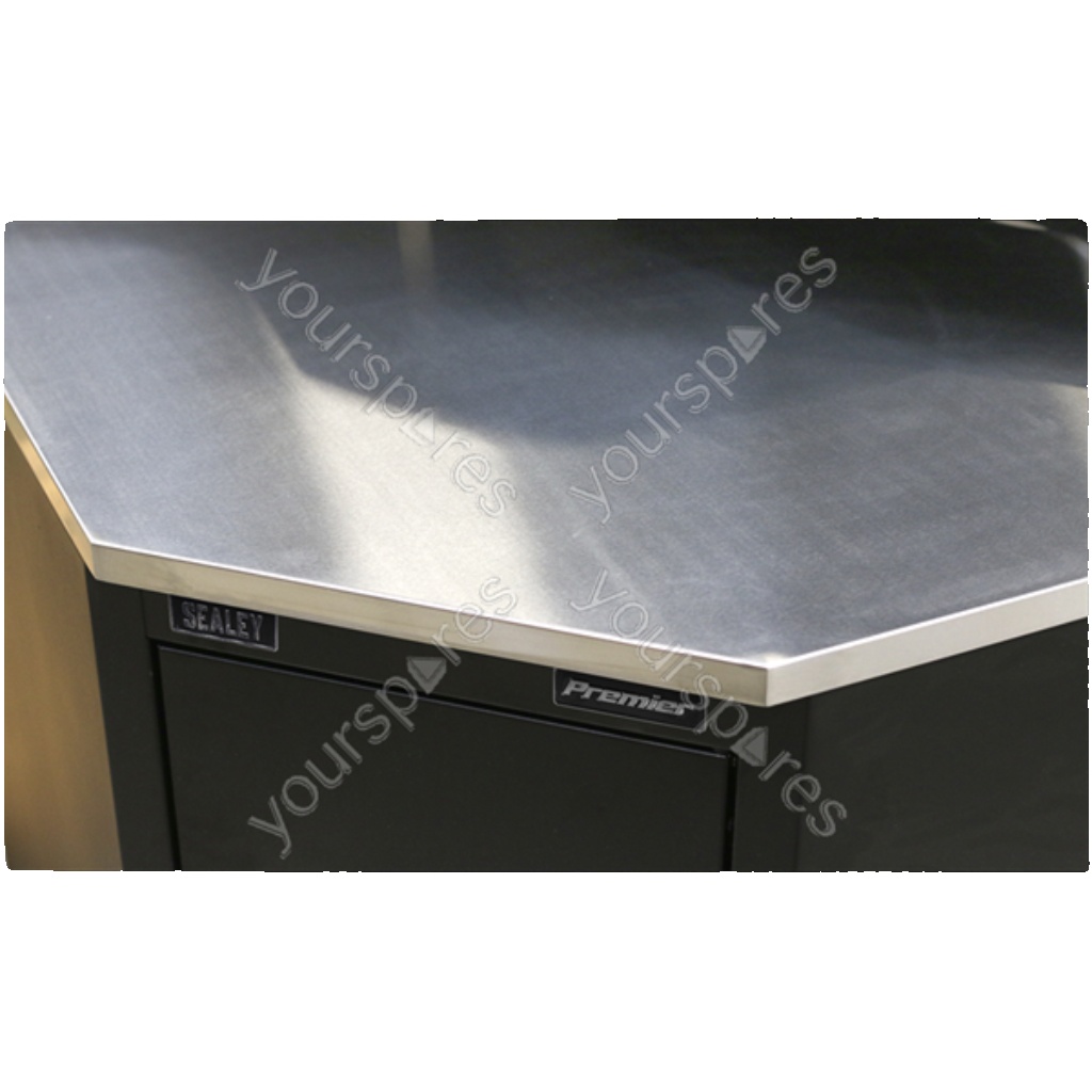 Sealey APMS19 Premier™ Stainless Steel Corner Worktop 930mm