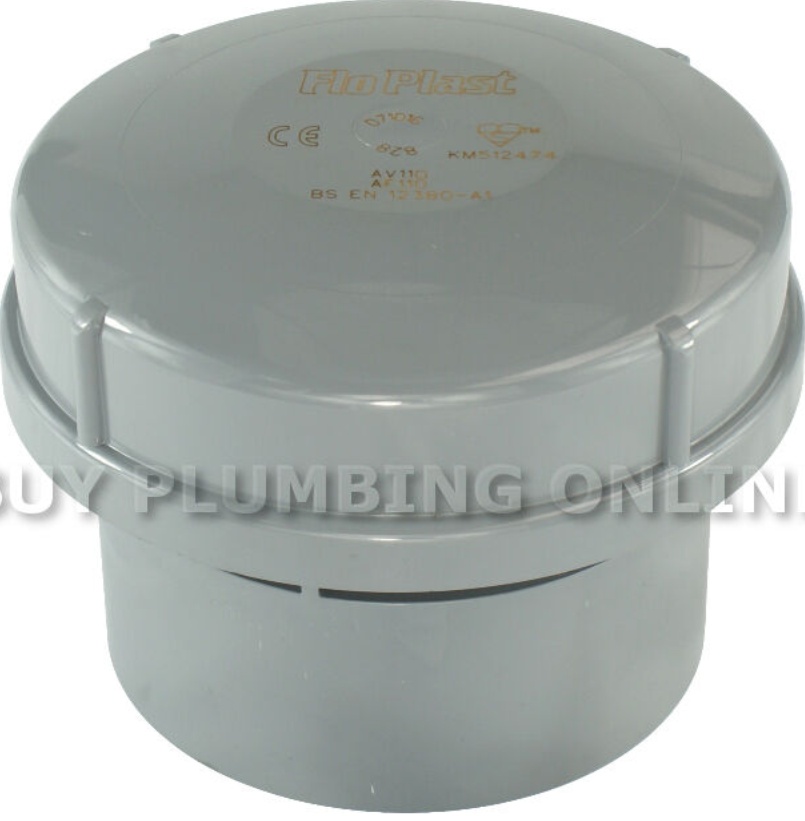 FloPlast AV110 Air Admittance Valve Solvent Weld For 110mm Pipe- Grey