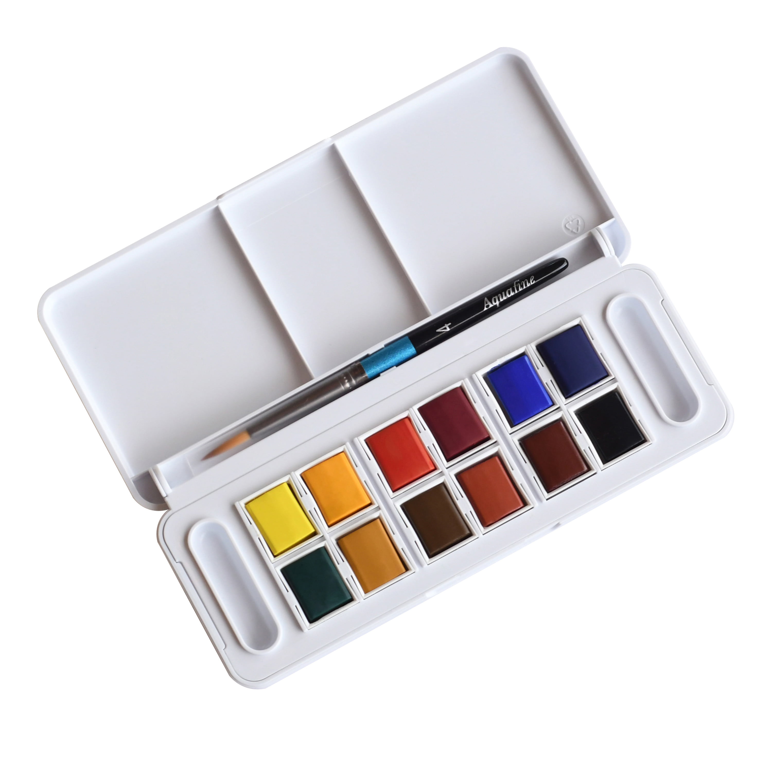 Daler Rowney Aquafine Watercolour Paint 12 Half Pan Travel Set
