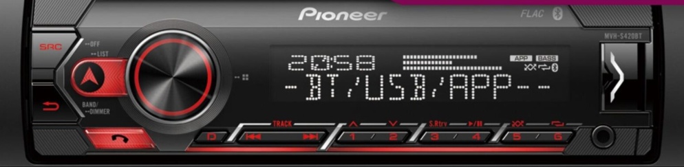Pioneer MVH-S420BT - Mechless Media Player with Bluetooth, USB, AUX, FLAC, WMA