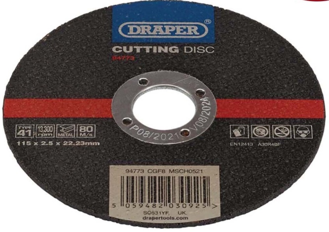 Draper 94773 Metal Cutting Disc 115 x 25 x 2223mm