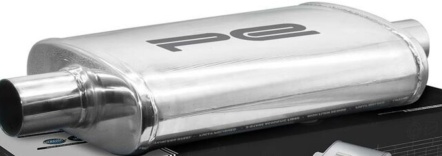 Exhaust Muffler Silencer 304 Stainless Steel 2"" 51mm 3.5"" x 7"" Oval x 14"" C/O