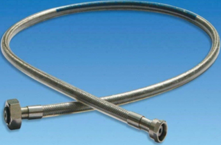 Caravan Motorhome Butane Pig Tail Stainless Steel Hose 1500mm - SS1500BUT