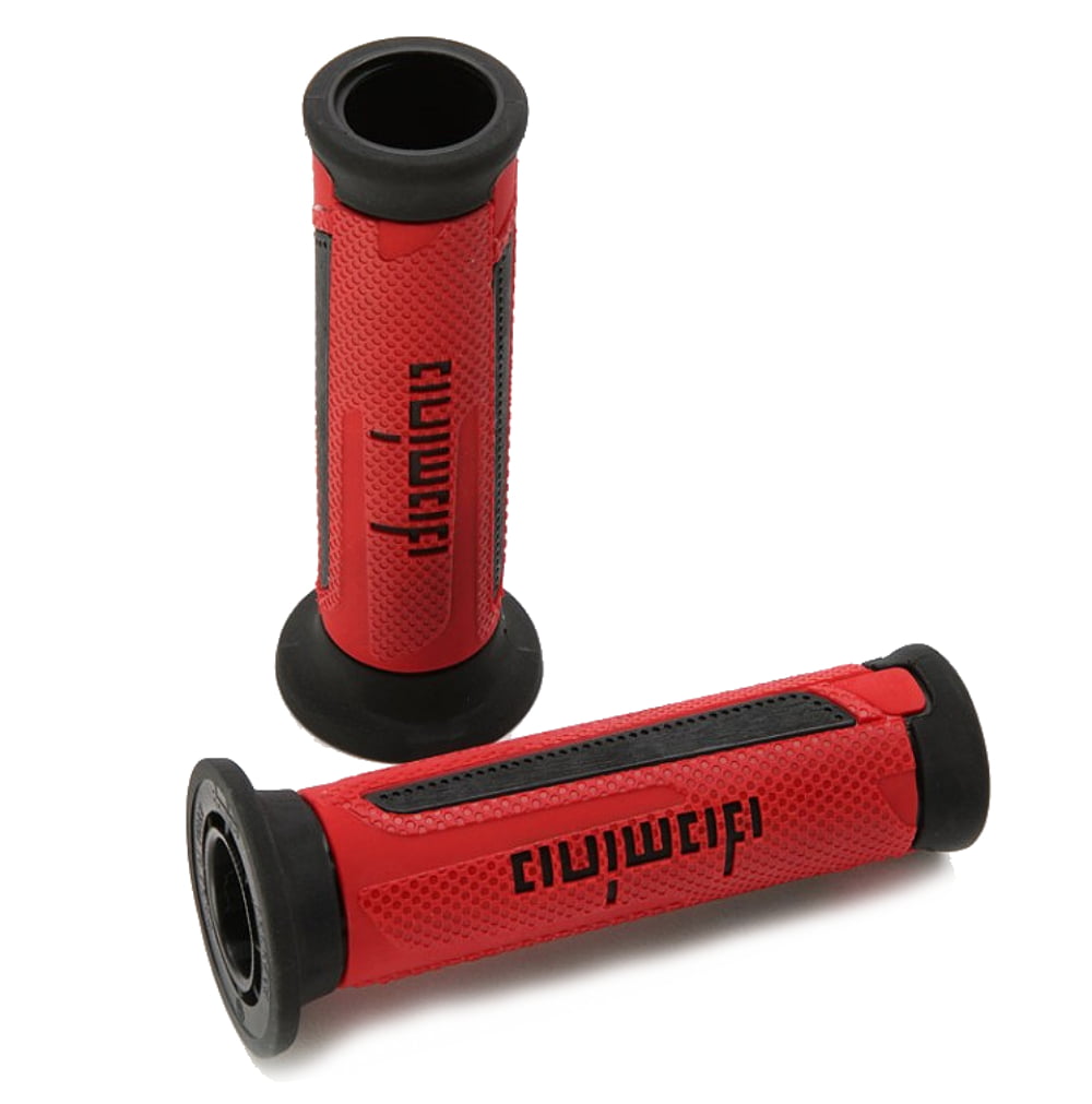 Domino Red-Black Open Hand Grips D 22 Mm L 120 Mm For Motorcycle Parts