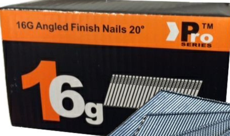 2000 x Mixed Angled 16G 2nd Fix Nails DEWALT DC618KB & DCN660(500 each size1234)