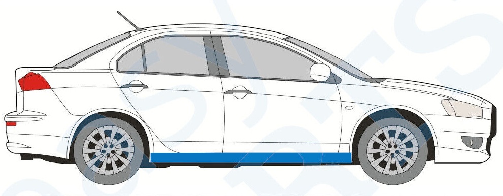 MITSUBISHI LANCER 2007- SILL REPAIR PANEL ROCKER PANEL / RIGHT = LEFT