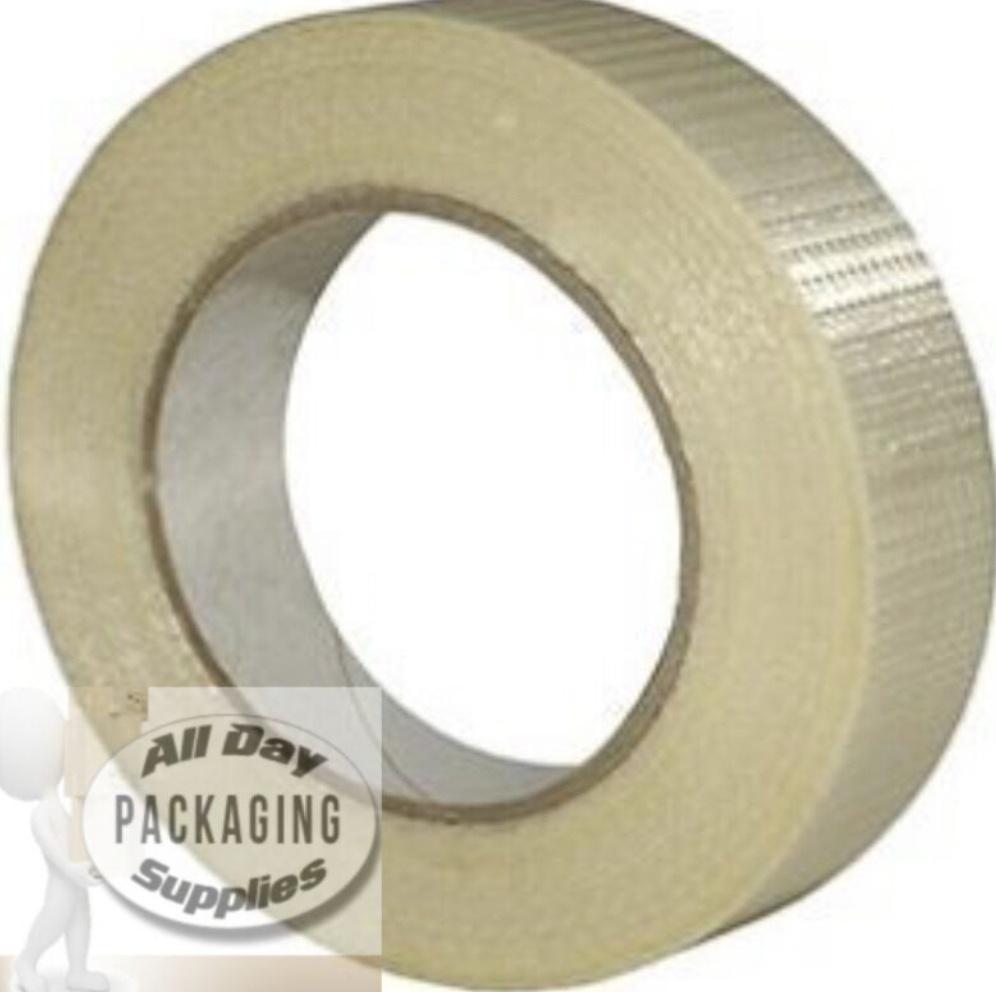 36 ROLLS OF 25MM WIDE STRONG REINFORCED TAPE CROSSWEAVE - 50 METRES PER ROLL