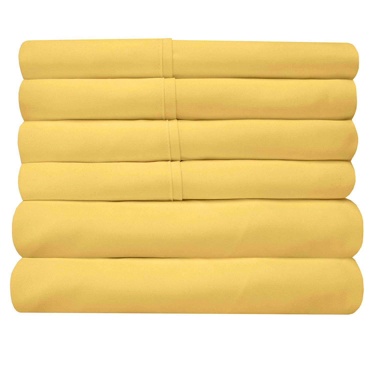Sweet Home Collectio Yellow Queen Sheets - 6 Piece 1500 Supreme Collection Fine Brushed Microfiber Deep Pocket Queen Sheet Set Bedding - 2 Extra Pillow Cases Great Value