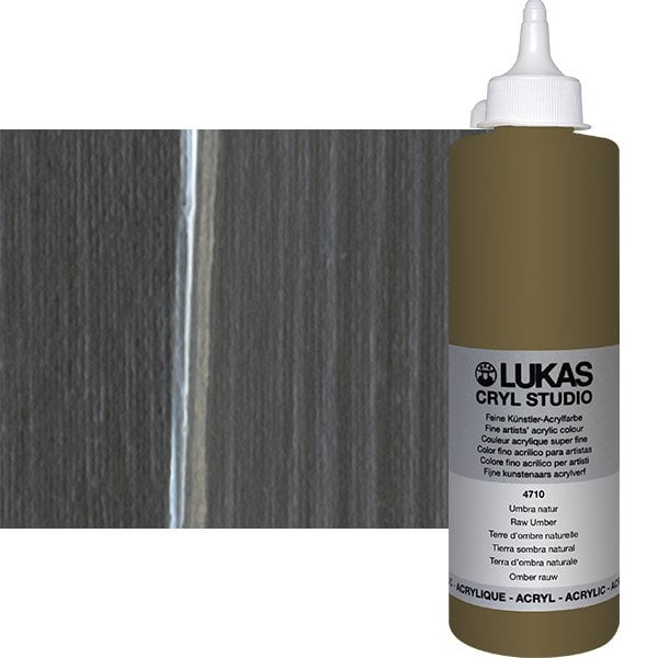 Lukas Cryl Studio Acrylic Paint PY42 PR101 PBk11 500ml Raw Umber Art Colour