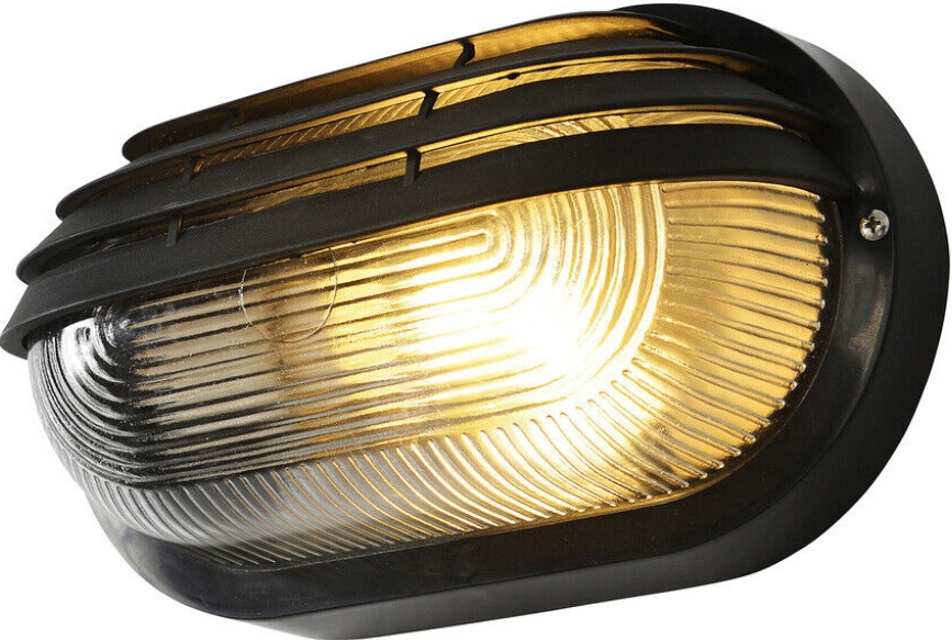 Forum CZ-25142-BLK Puck Outdoor Garden 60W Bulkhead Wall Light