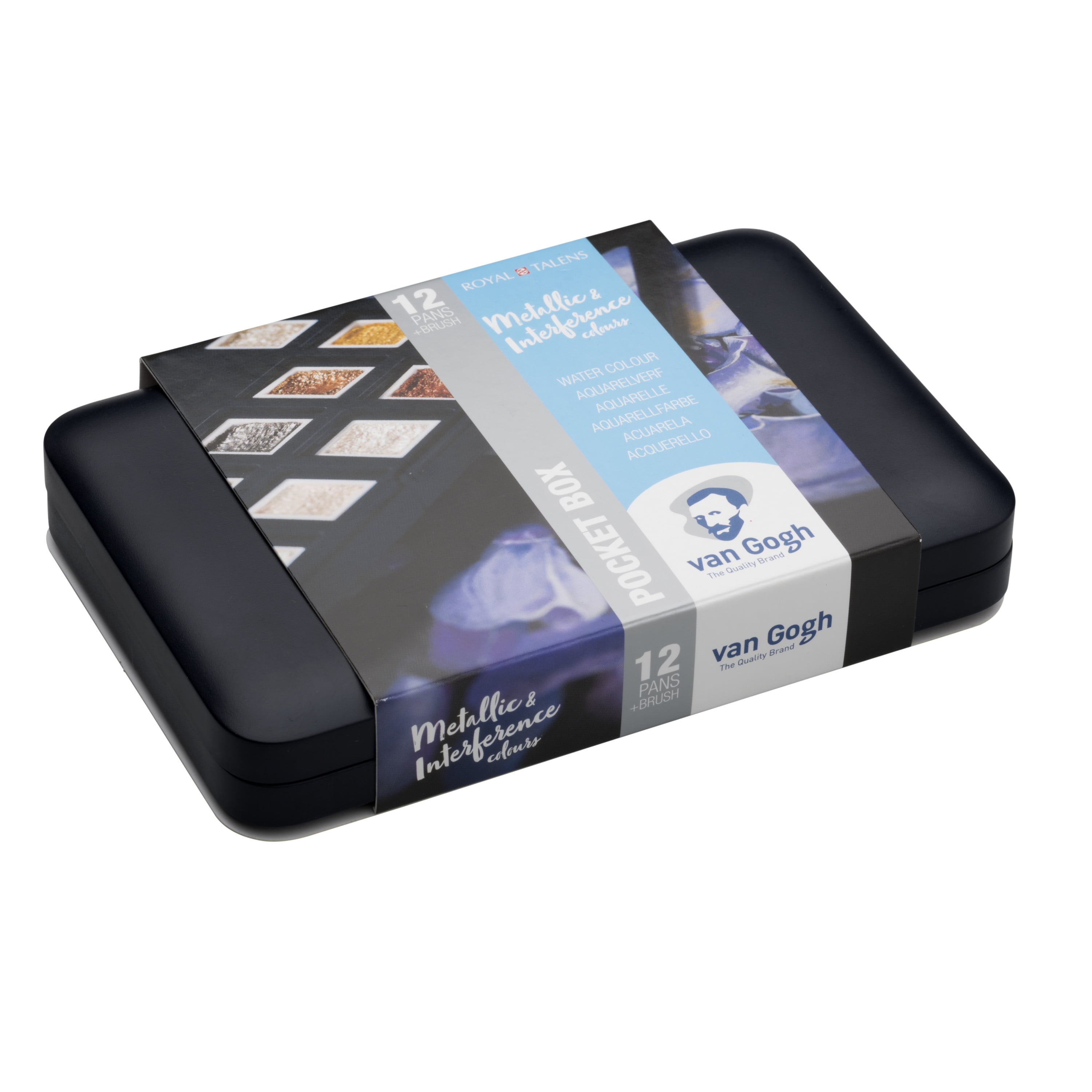 Van Gogh Watercolour Pocket Box Metallic Specialty Colours 12 Half Pan