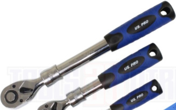 US PRO Tools 3pc Extendable Ratchet Set 1/4"" 3/8"" 1/2"" Drives, Ratchets NEW 4205