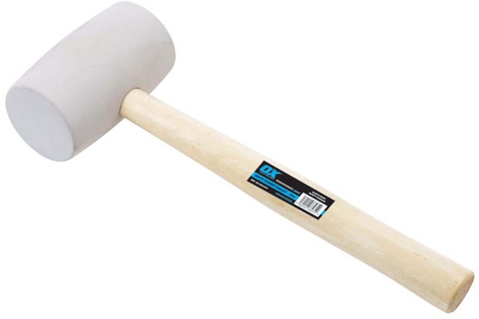 OX Pro White Rubber Mallet - Non-marking Rubber Mallet Hammer with Wooden Handle - Image 6
