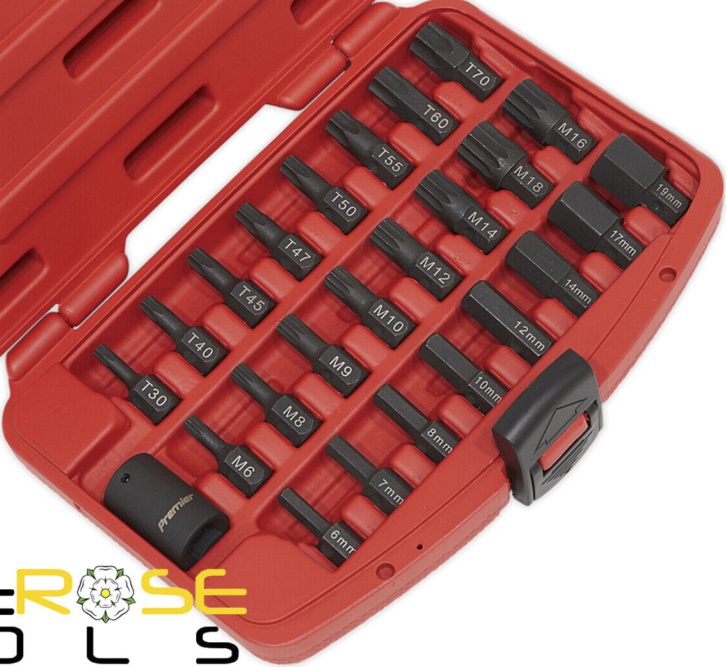 Sealey AK5612 Premier TRX-Star*/Hex/Spline Impact Bit Set 1/2""Sq Drive 25p
