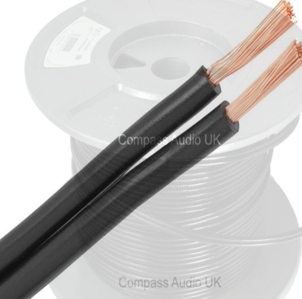 15m QED 79 Strand OFC Speaker Cable Oxygen Free Copper Unterminated BLACK