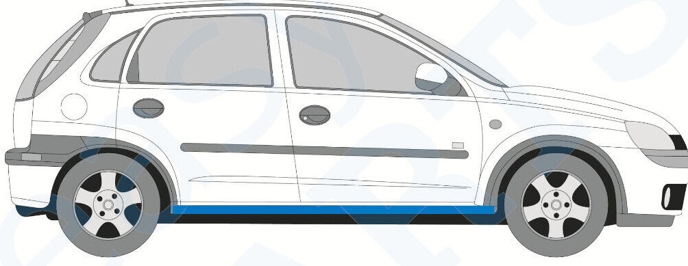 OPEL VAUXHALL CORSA C 2000-2010 SILL REPAIR PANEL ROCKER PANEL / RIGHT = LEFT