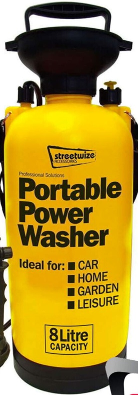 Streetwize 8L High Pressure Sprayer Hand Pump 40psi Jet Cleaner & Brush SWPW
