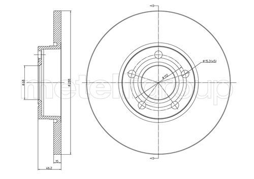 2x Bremsscheibe metelli 23-0263 2 Bremsscheiben Vorderachse Vorne für Audi