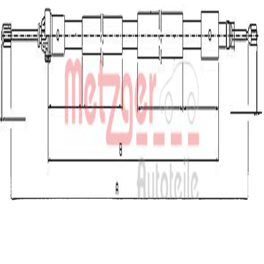 Original METZGER Cable Handbrake 10.4654 For Citroën