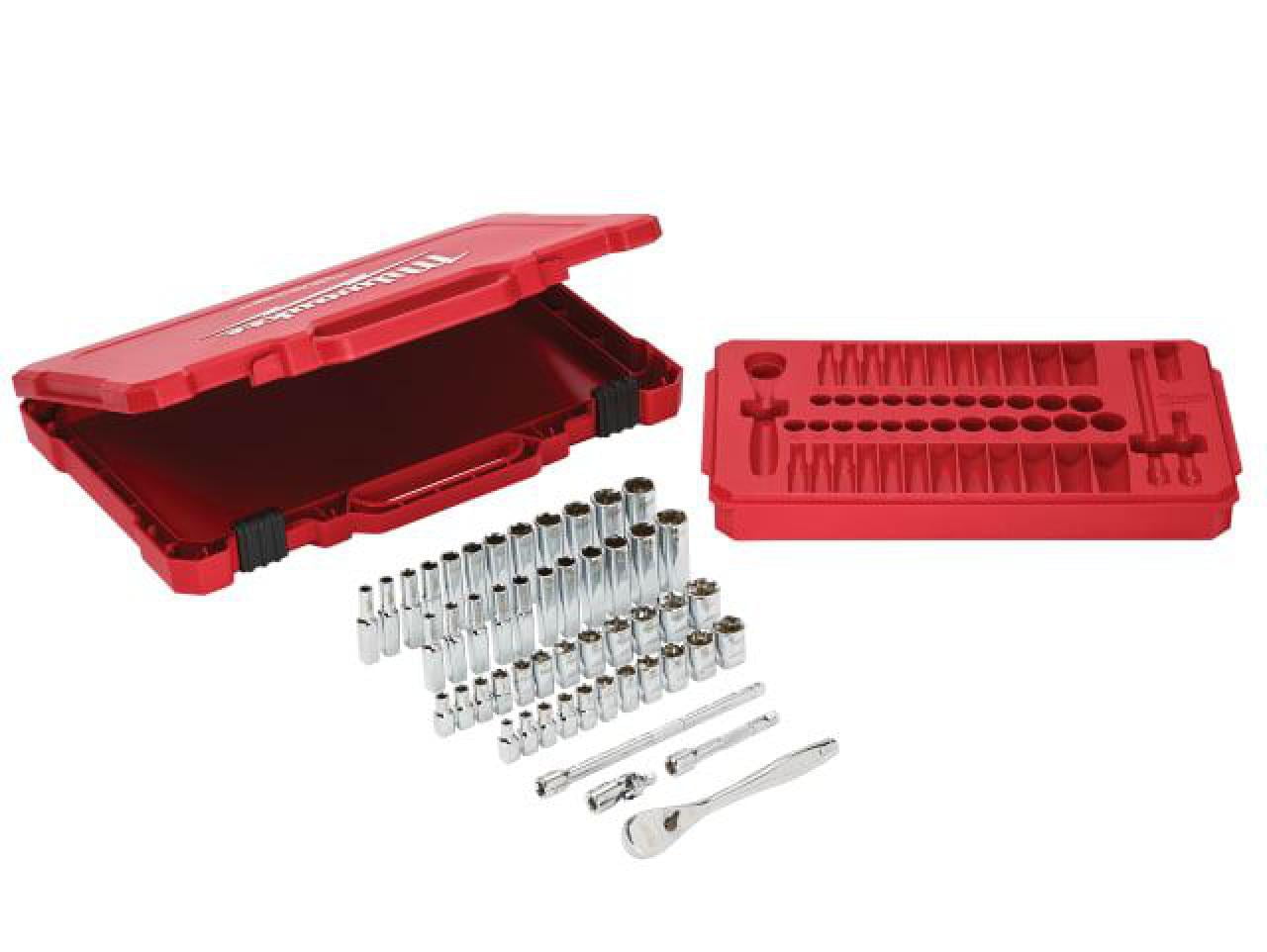 Milwaukee 1/4"" Drive Ratchet & Socket Set - 50pc - Metric/Imperial - 4932464944