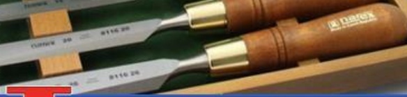 NAREX 853250 Wood Line Plus Premium Bevel Edge Polished 6 Piece Chisel Set 6-26