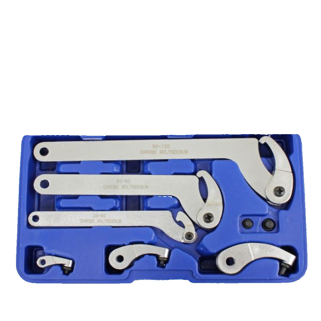 US PRO Adjustable Hook And Pin Wrench / Spanner / C Spanner 35 - 120mm 6pcs 6811