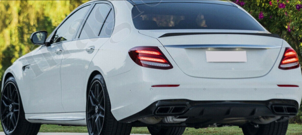 FOR MERCEDES E CLASS W213 NORMAL SEDAN E63 LOOK REAR BUMPER DIFFUSER W/TAILPIPES