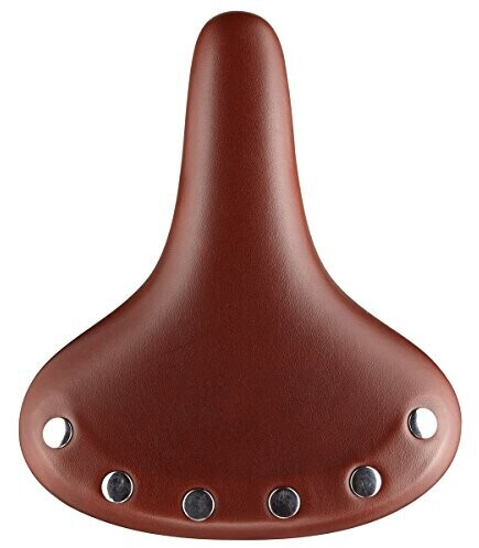 Cruiser Bicycle Saddle With Springs Velo VL8114 Brown Leather + Vintage Rivets