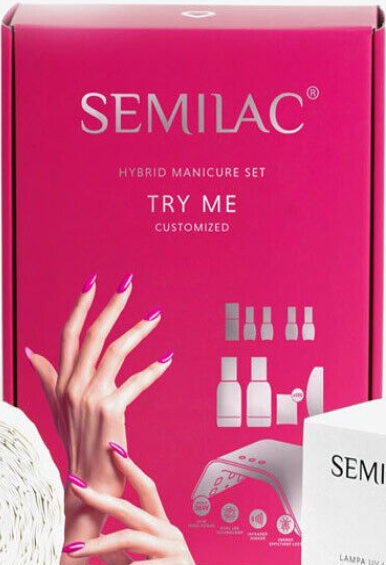 Semilac Starter Gift Set Kit Try Me 36W UV/LED Lamp Nail Gel Polish Soak Off