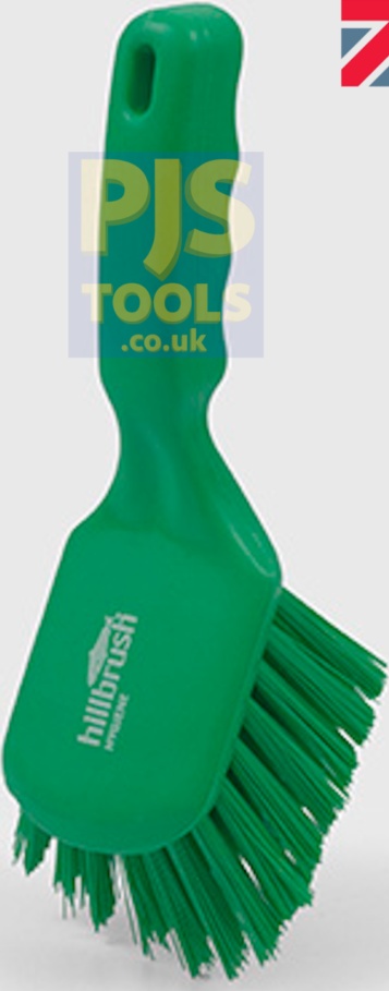 Hill Brush Salmon green colour coded stiff polyproylene hand churn hygiene brush