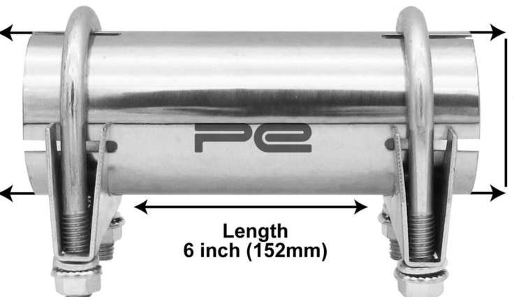 Exhaust Pipe Joiner 45mm T304 Clamp On Tube Connector Sleeve Repair