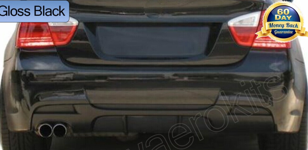 FOR BMW 3SERIES E90 E91 M SPORT REAR DIFFUSER SPLITTER VALANCE GLOSS BLACK 05-12