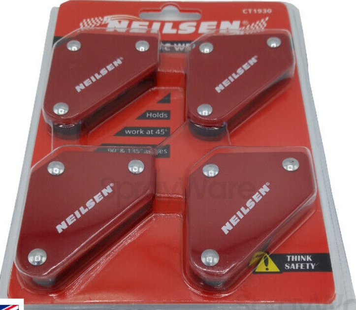 MAGNETIC WORKPIECE HOLDER 4Pc. SET MINI SHEET METAL WELDING HOLDING MAGNET CLAMP