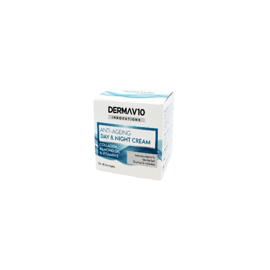 Derma V10 Innovations Anti-Ageing Day & Night Cream Collagen Vitamin E - 3x 50ml